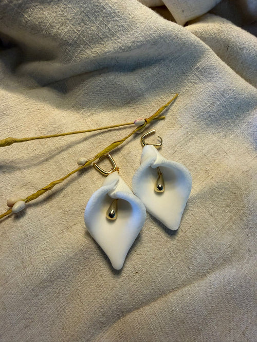 Handmade lily earrings