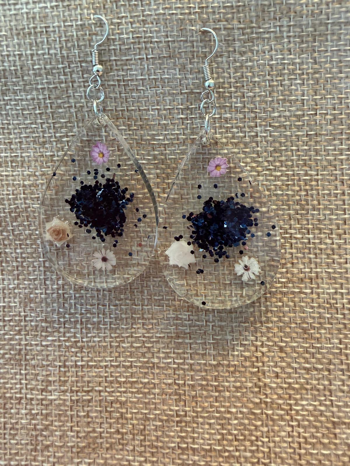 Oorhangers Midnight Bloom, Ear Wires Midnight Bloom