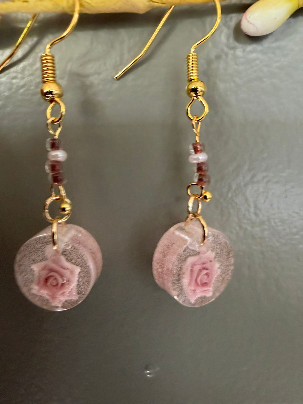 Handmade roses earrings