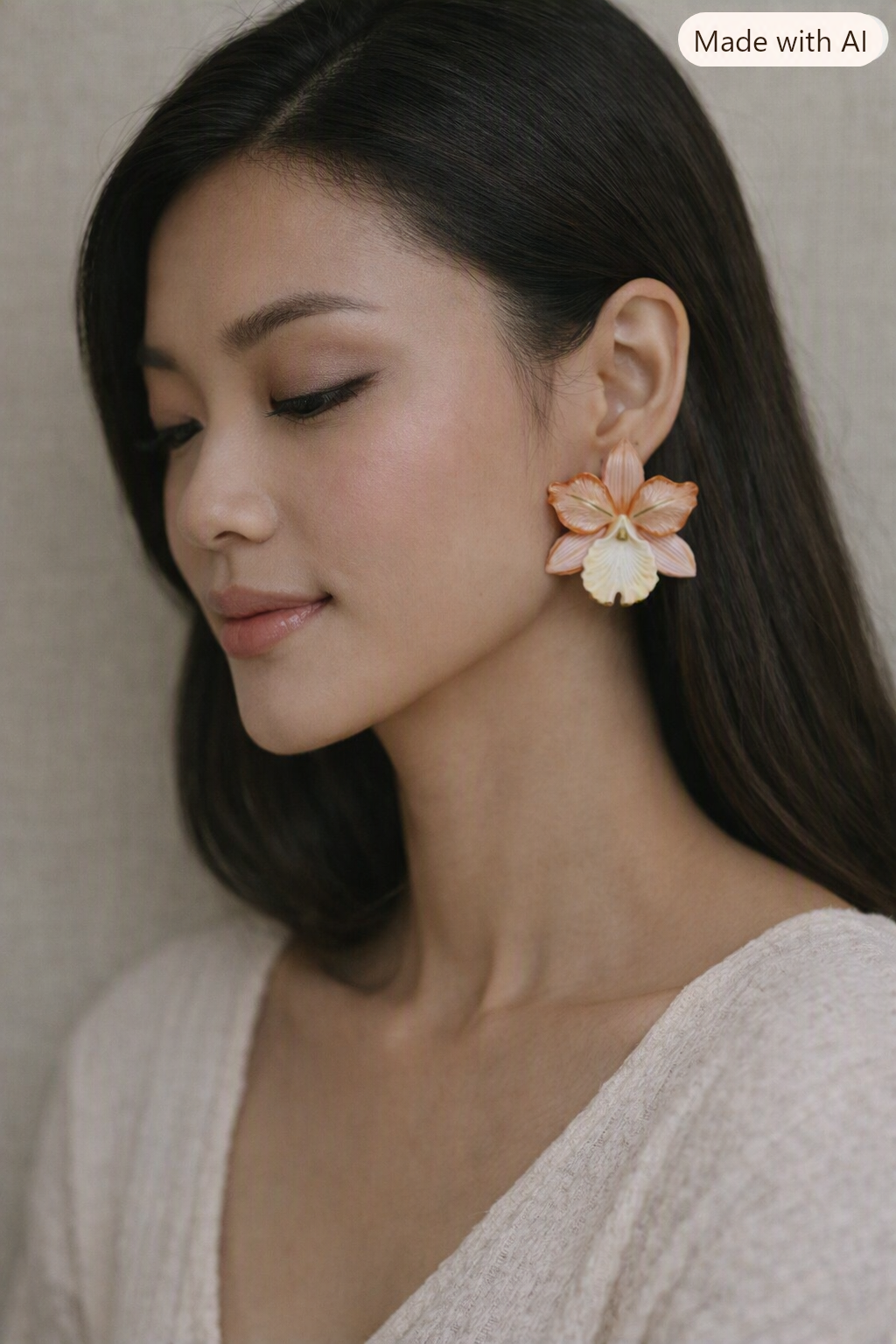 Oorbellen Orchid Bloom, Ear Wires Orchid Bloom