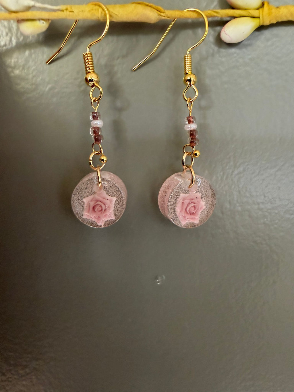 Handmade roses earrings
