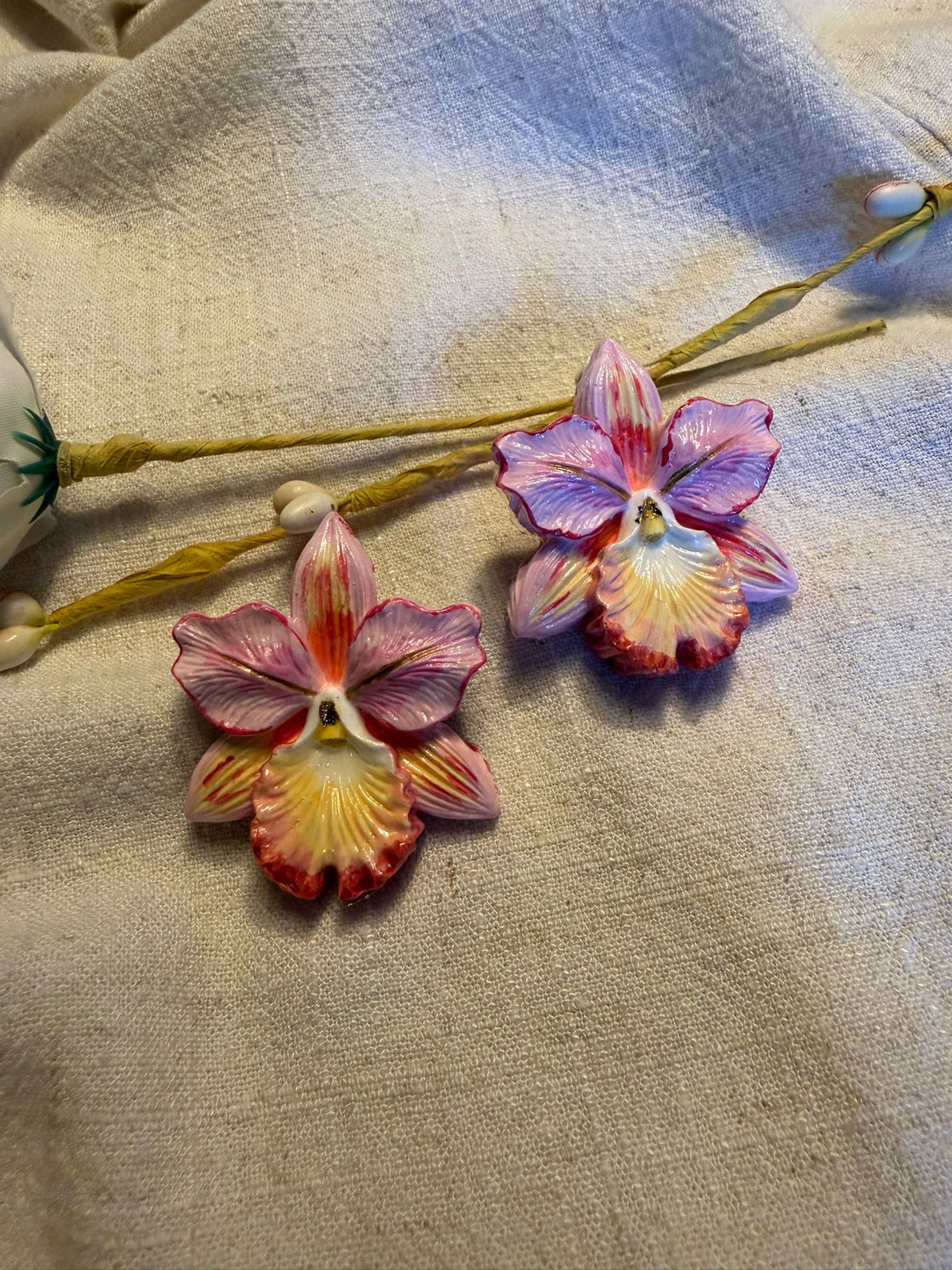 Handmade orchid earrings