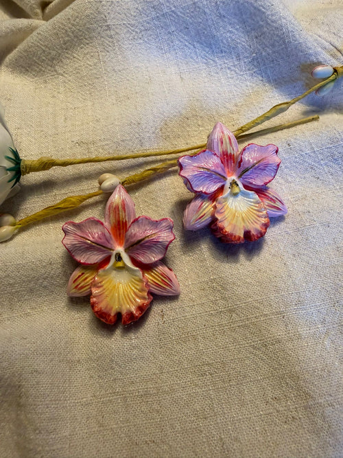Handmade orchid earrings