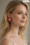 Oorbel Verborgen Rode Tuin, Ruby garden earring