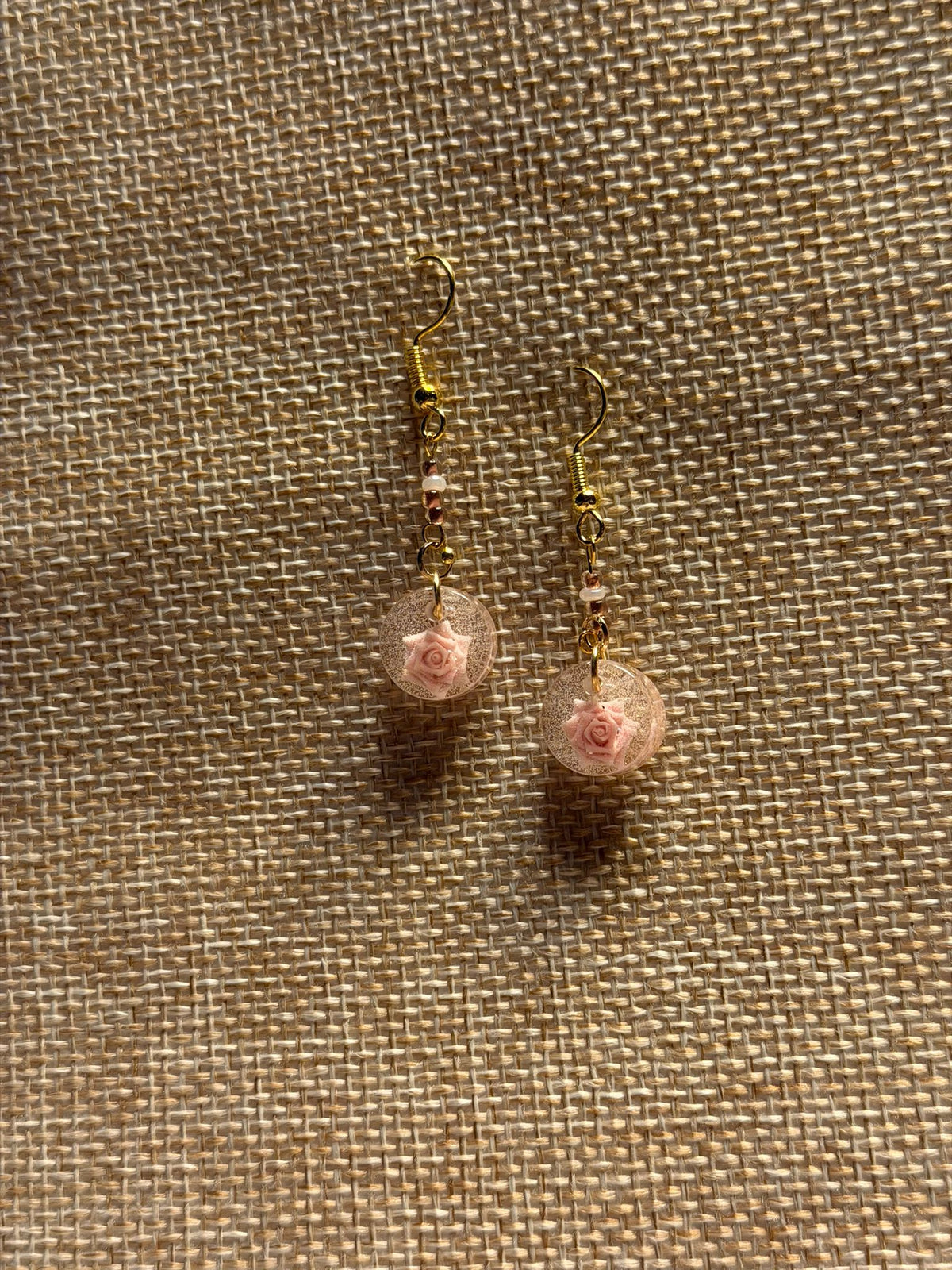 Oorbellen Rose Sphere, Ear Wires Rose Sphere