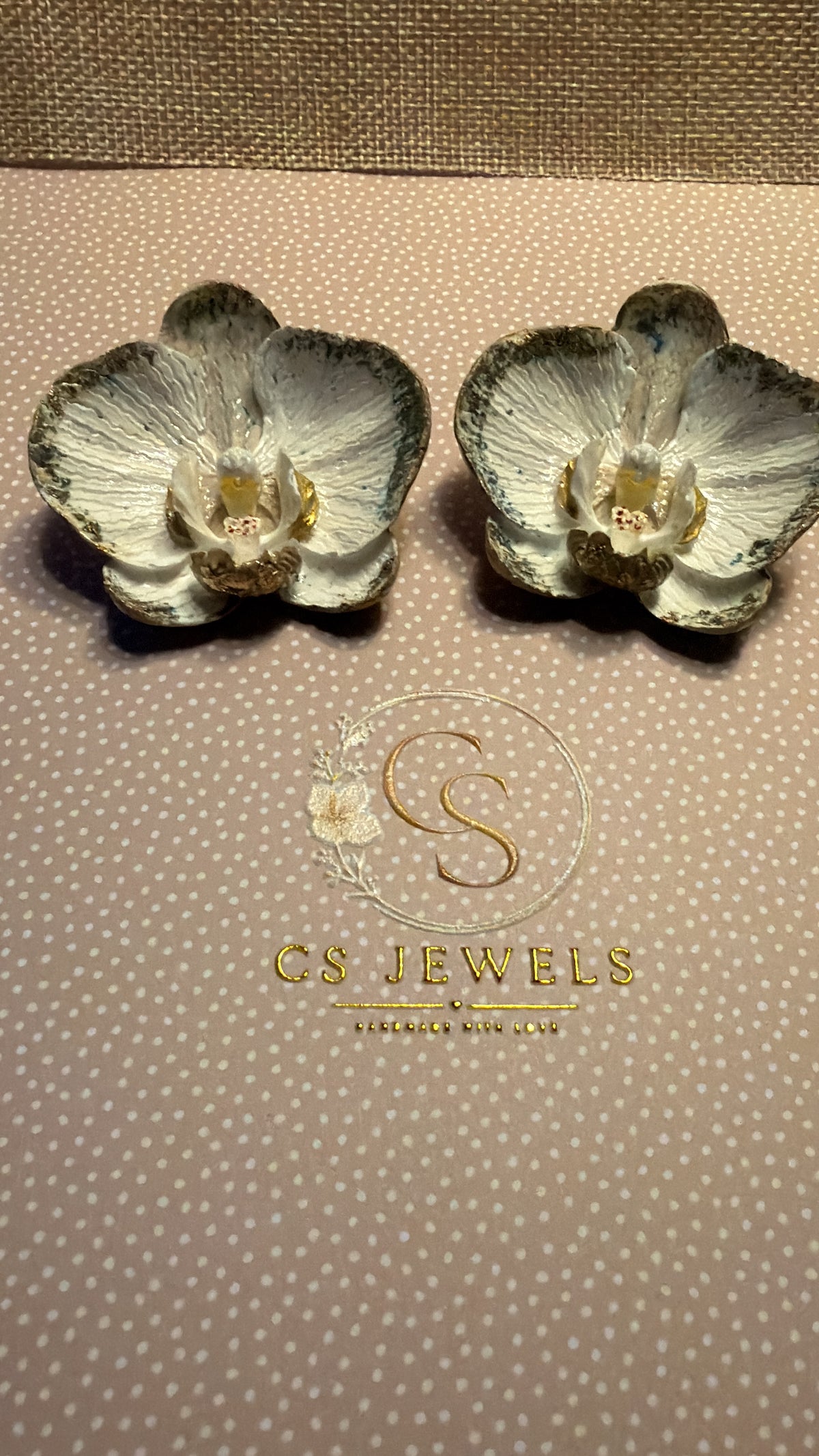 Oorbellen Golden Orchid, Ear Wires Golden Orchid