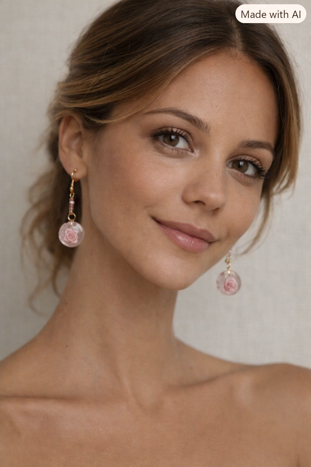 Handmade roses earrings
