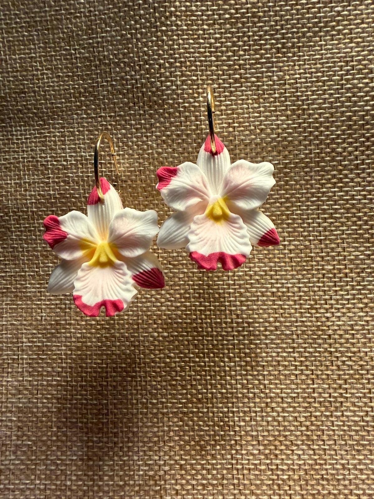 Oorbellen Pink Orchid, Ear Wires Pink Orchid