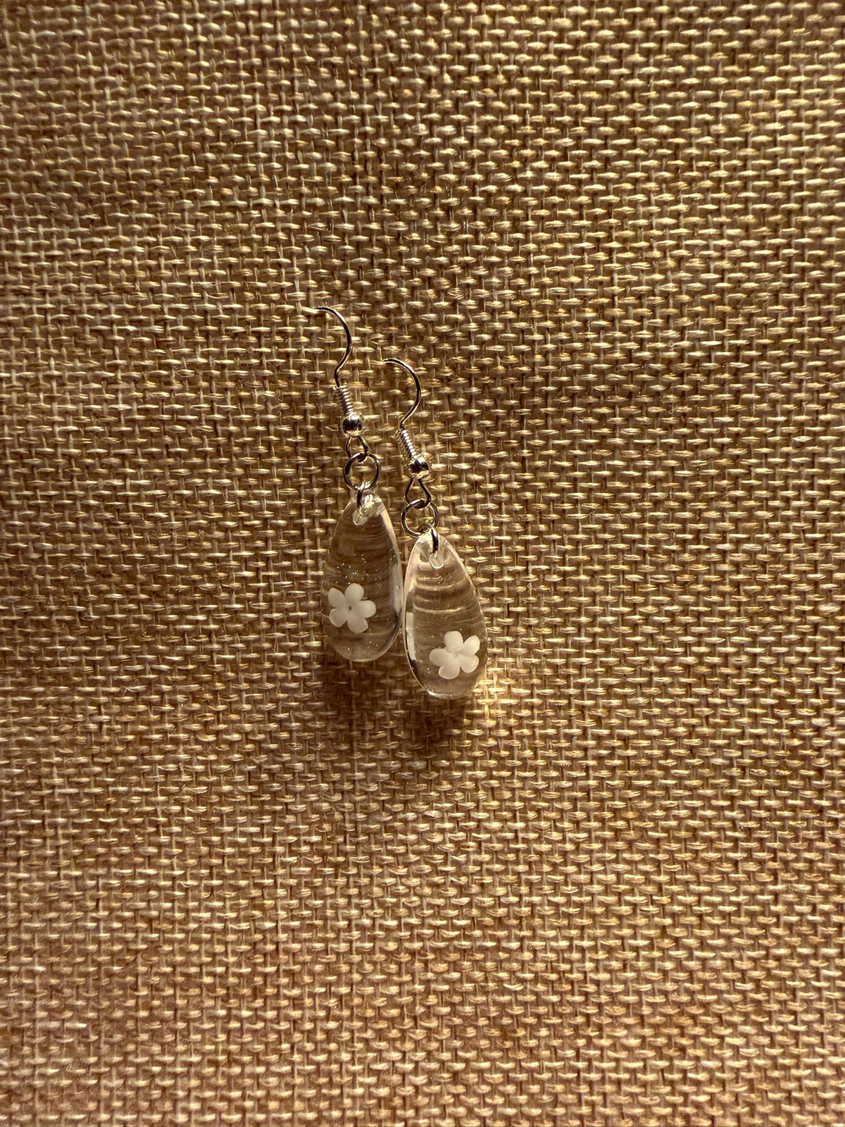 Oorbellen White Blossom, Ear Wires White Blossom
