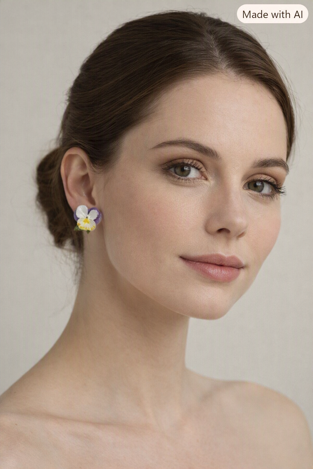Oorbellen Violet Pansy, Ear Wires Violet Pansy