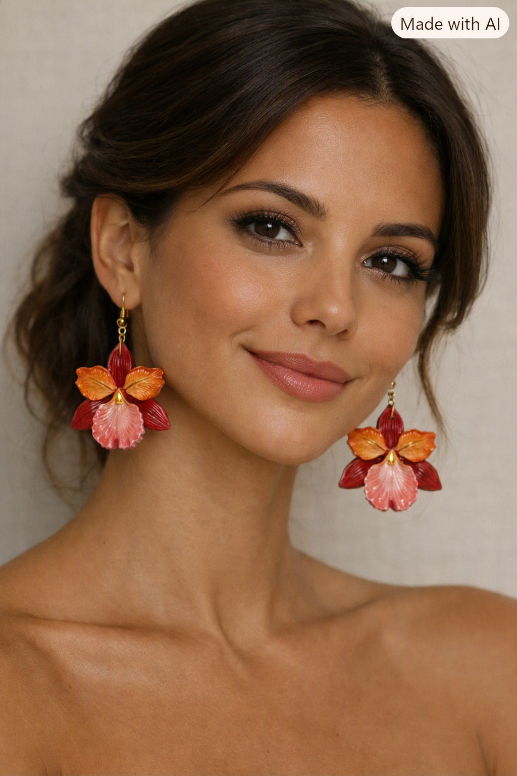 Handmade orchid earrings